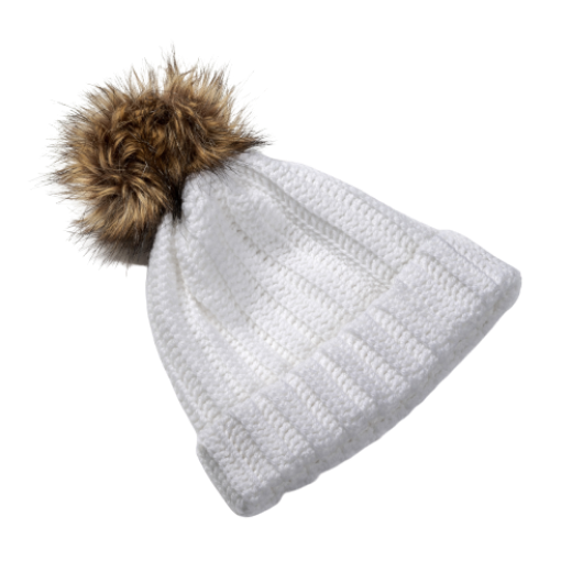 Εικόνα της Χειροποίητος πλεκτός σκούφος άσπρος