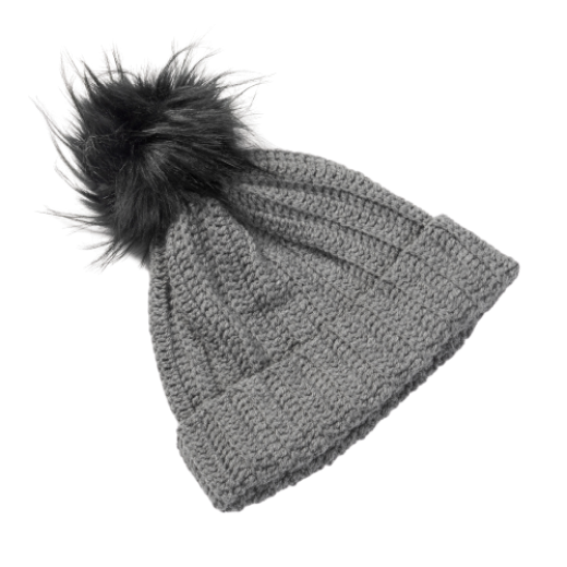 Εικόνα της Χειροποίητος πλεκτός σκούφος γκρί