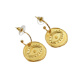 Picture of Medium hoops gold with large evil eye