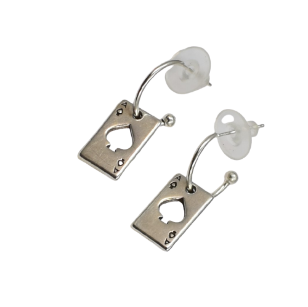 Picture of Small hoops silver with playing card