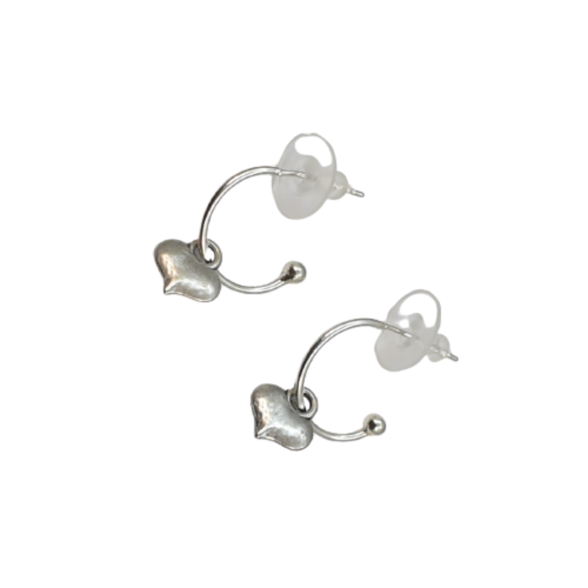 Picture of Small hoops silver with heart