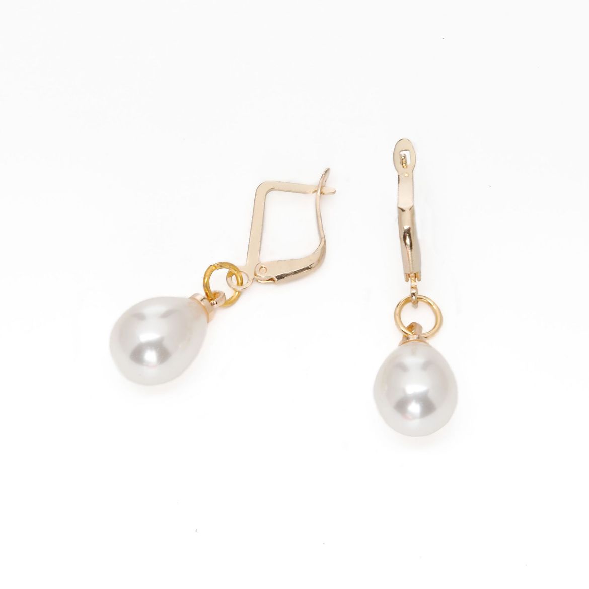 Picture of Gold tone drop earrings with pearl