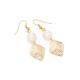 Picture of Drop earrings whith rhombus gold and pearl