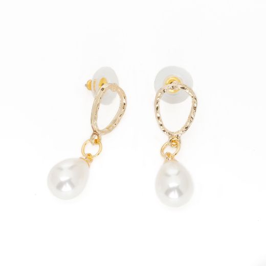 Picture of Gold earrings with artificial pearl 