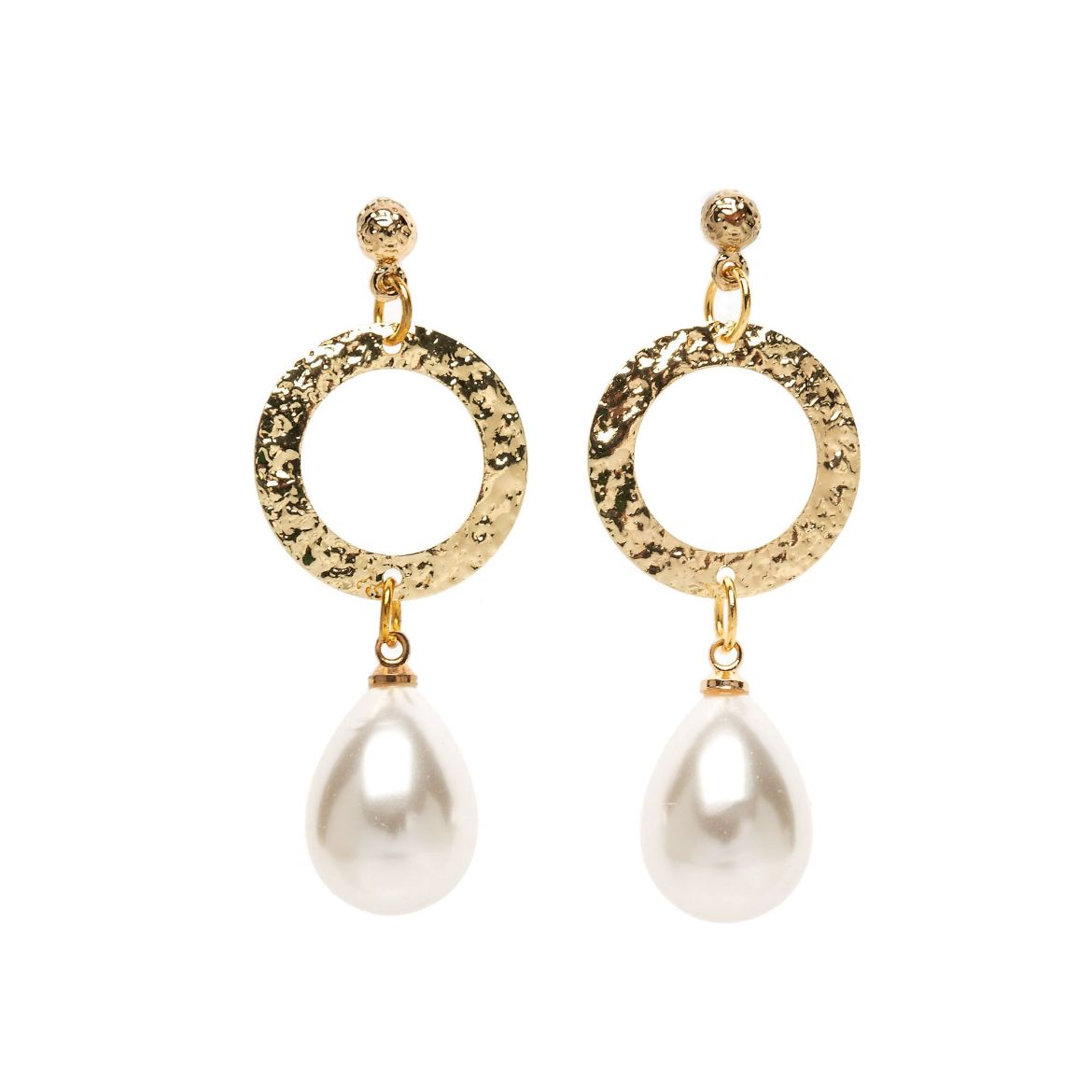 Picture of Earrings with artificial pearl and wrought circle