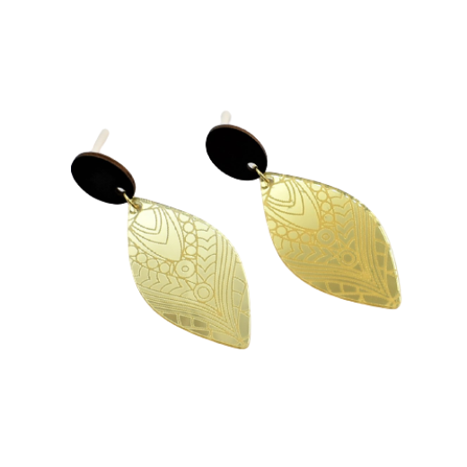 Picture of Earrings with medium gold leaf