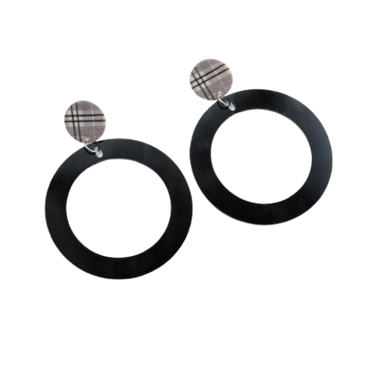 Picture of Earrings with two circles black 