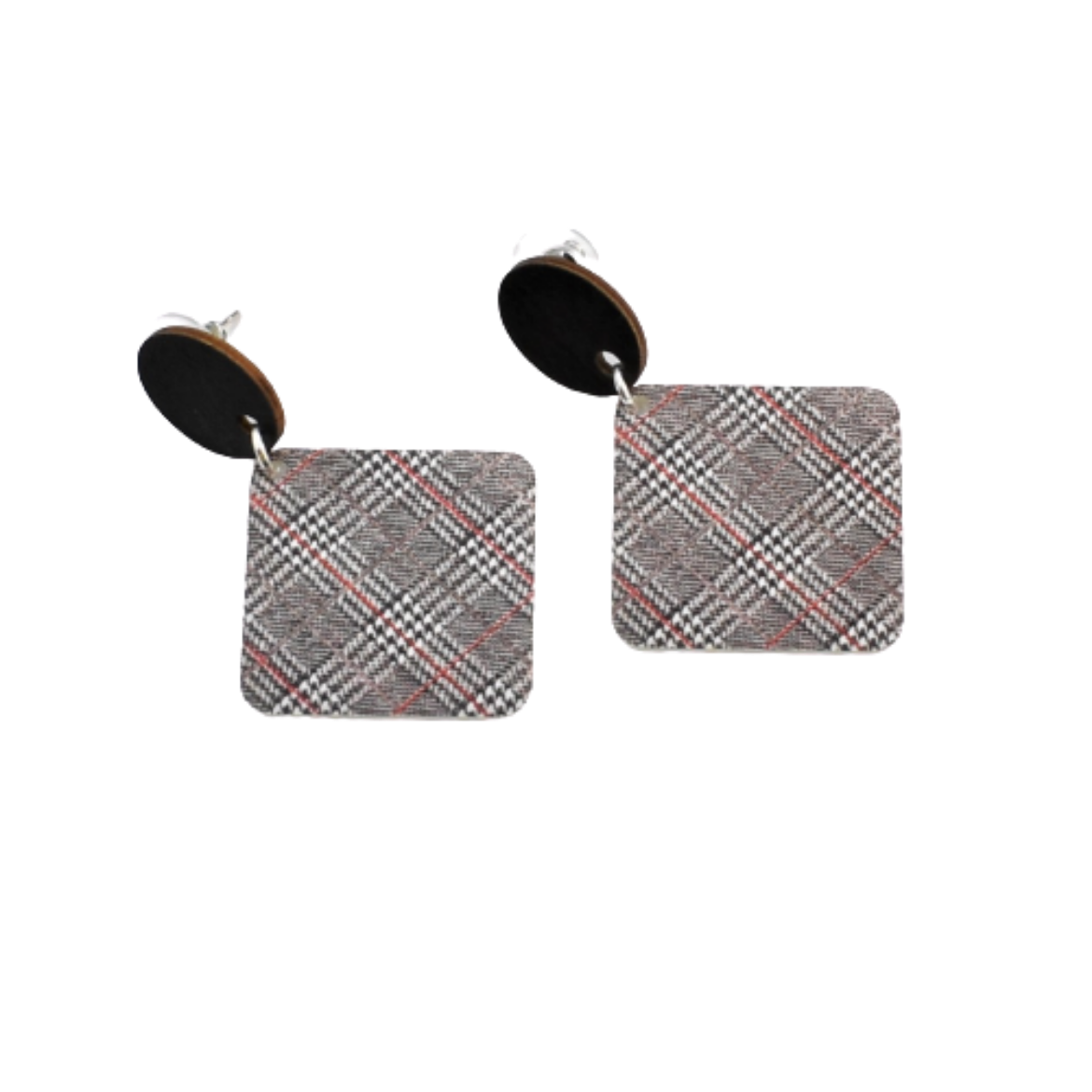 Picture of Stud earrings  rhombus red