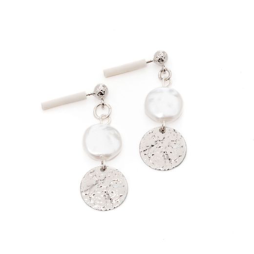 Picture of Silver earrings with artificial pearl