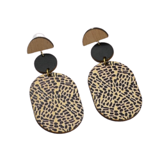 Picture of Stud earrings long animal print