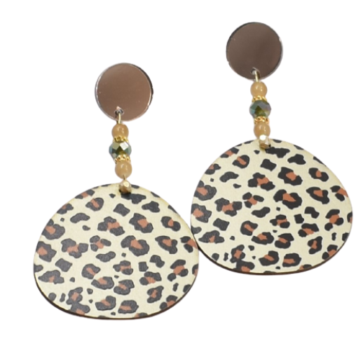Picture of Earrings oval animal print