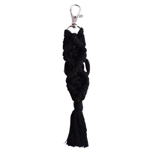 Picture of Handmade black macrame keychain with lobster clasp