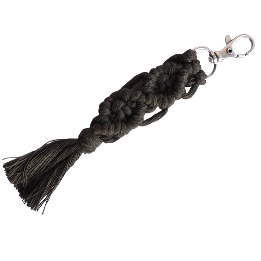 Picture of Handmade olive green macrame keychain with lobster clasp