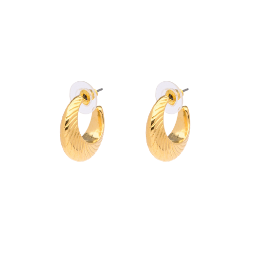 Picture of Gold thick hoop earrings