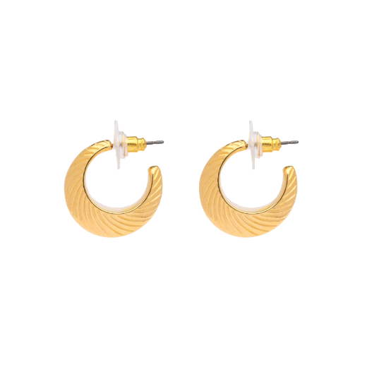Picture of Gold thick hoop earrings