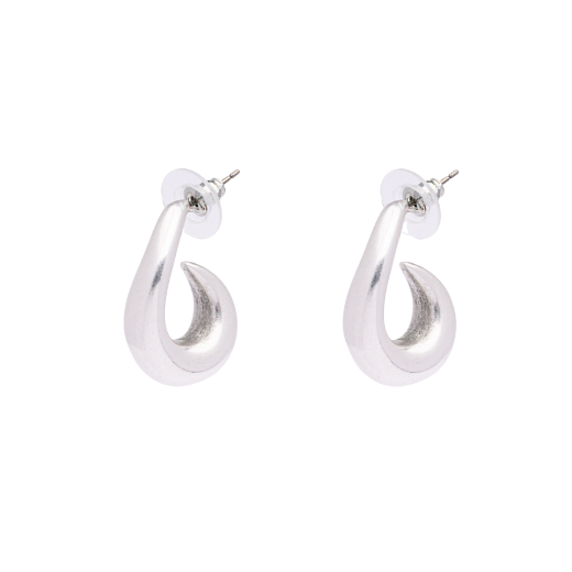 Picture of Modern silver open hoop earrings