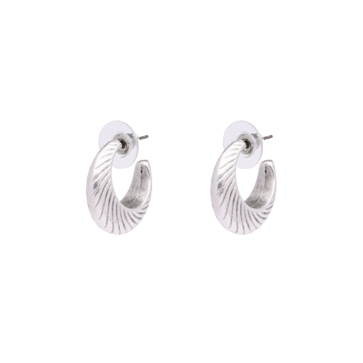 Picture of Silver thick hoop earrings