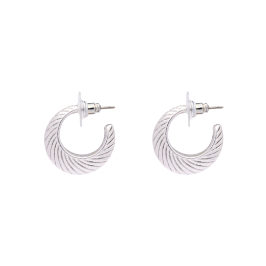 Picture of Silver thick hoop earrings