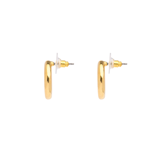 minimal gold circle stud earrings