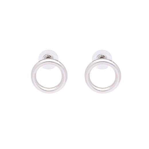 Lyra silver circle earrings