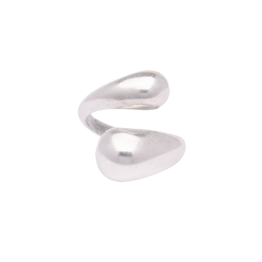 Picture of Women's antique silver plated adjustable double drop ring