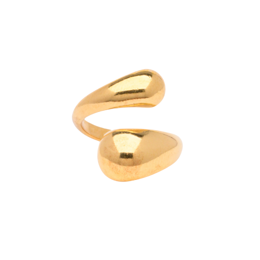Picture of Women's 24k gold plated adjustable double drop ring