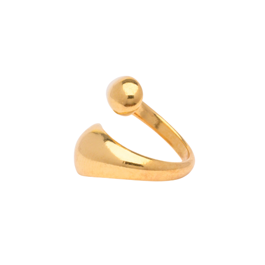 Picture of Women's 24k gold plated adjustable double drop ring