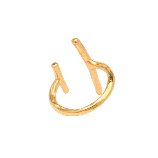 Picture of Women's 24k gold plated adjustable double bar ring