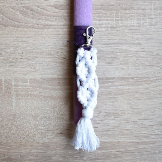 λαμπάδες πασχαλινές γυναικείες με διακοσμητικό μακραμέ