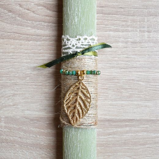 λαμπάδες πασχαλινές γυναικείες με διακοσμητικό φύλλο