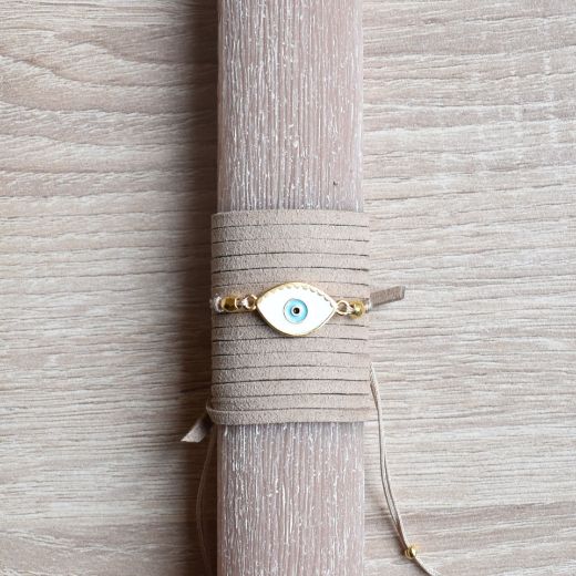 Picture of Easter candle bracelet evil eye white