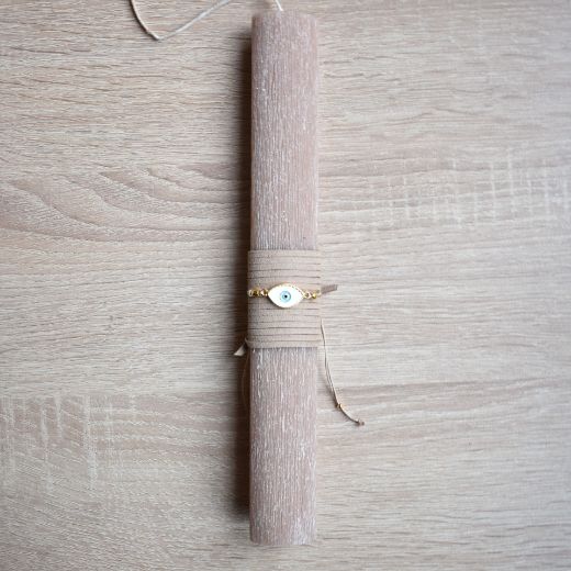 Picture of Easter candle bracelet evil eye white