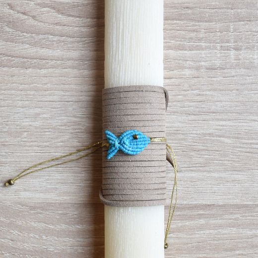 λαμπάδες γυναικείες με διακοσμητικό ψαράκι και βραχιόλι