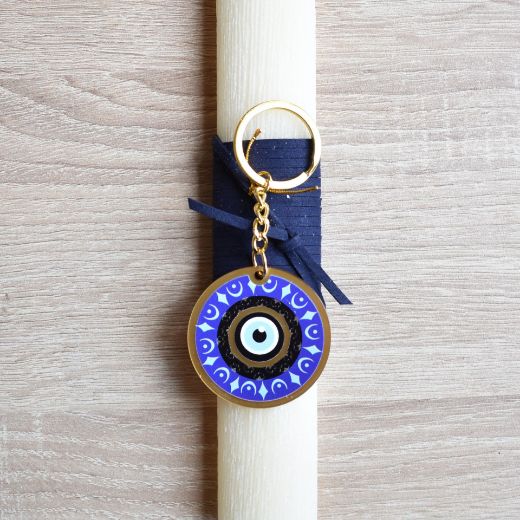 γυναικείες λαμπάδες με διακοσμητικό μάτι και μπρελόκ