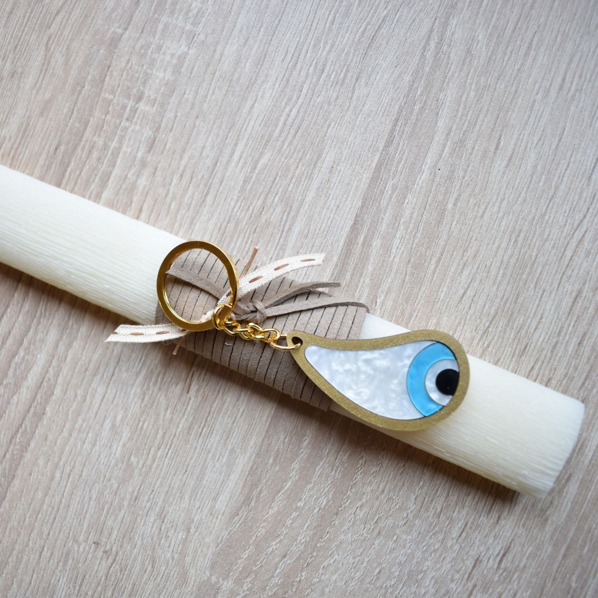 λαμπάδες πασχαλινές γυναικείες με μπρελόκ μάτι