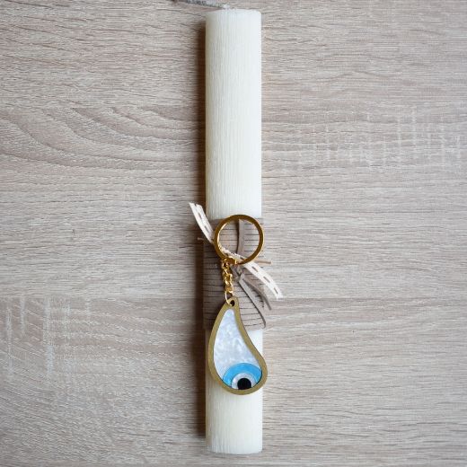 women's easter candles greek orthodox with evil eye keychain