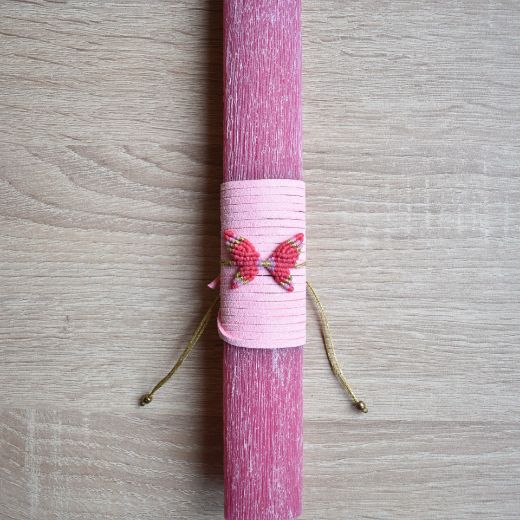 λαμπάδες γυναικείες με διακοσμητική πεταλούδα και βραχιόλι