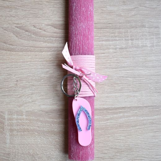 λαμπάδες πασχαλινές γυναικείες με διακοσμητική παντόφλα