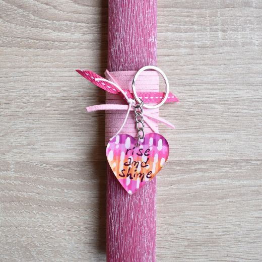 λαμπάδες για γυναίκες με διακοσμητική καρδιά και μπρελόκ