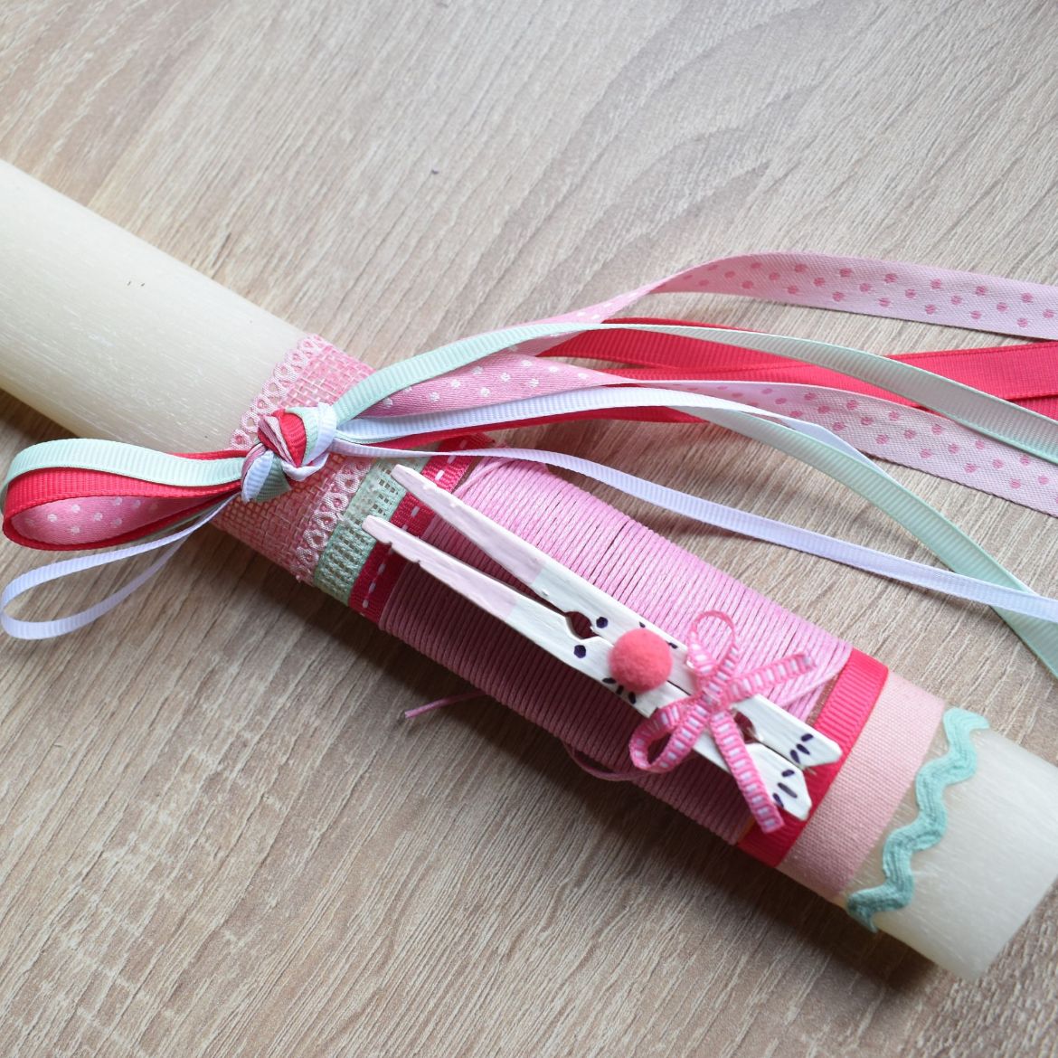 Picture of Easter candle bunny clothespin