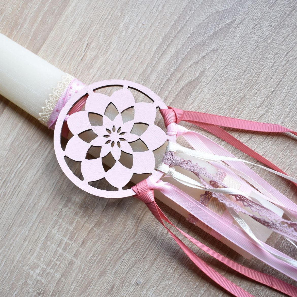 λαμπάδα πασχαλινή κορίτσι με ονειροπαγίδα