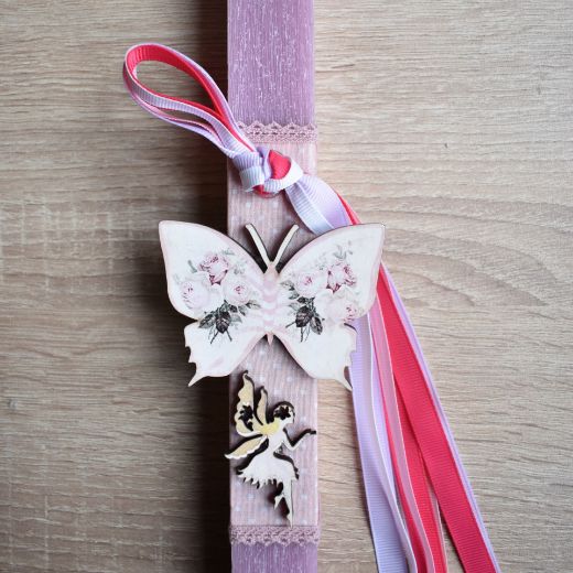 λαμπάδα πασχαλινή κορίτσι με φιγούρα πεταλούδα