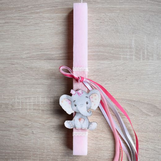 Picture of Easter candle elephant pink