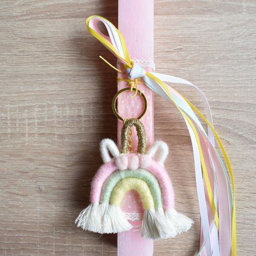 Picture of Easter candle unicorn keychain green