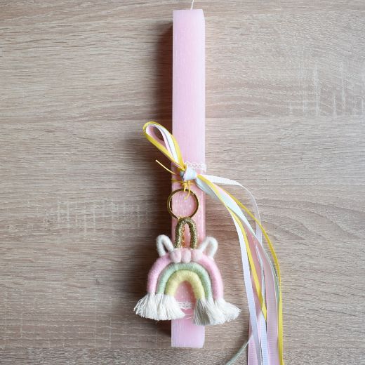 Picture of Easter candle unicorn keychain green