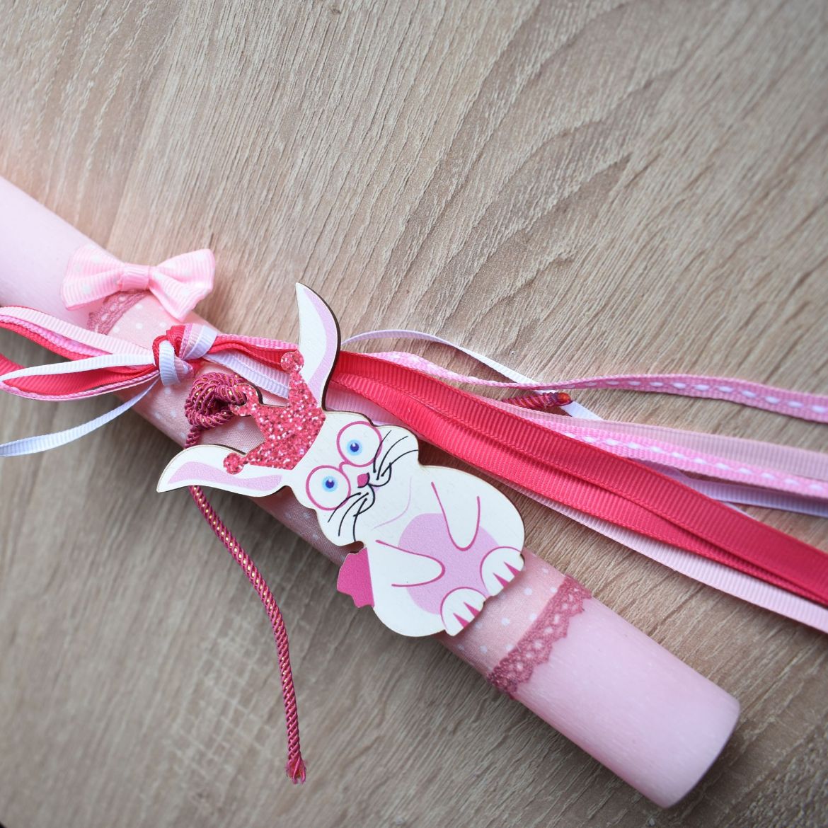 παιδική πασχαλινή λαμπάδα κοριτσιού με λαγουδάκι