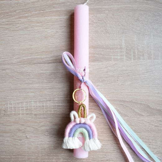 Picture of Easter candle unicorn keychain pink