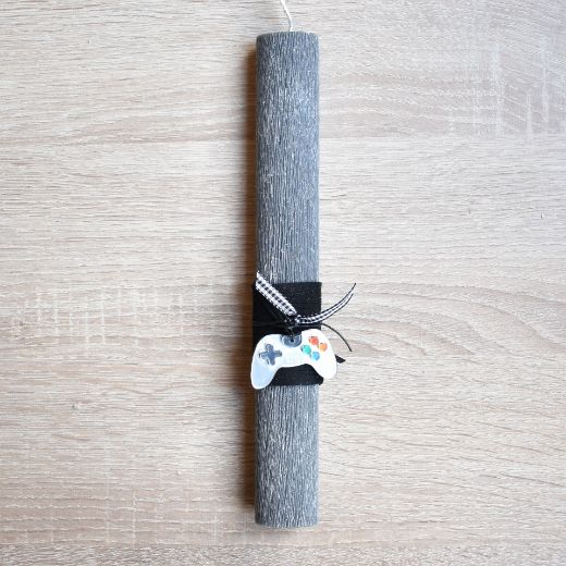 πασχαλινές λαμπάδες για αγόρια με διακοσμητικό playstation μαύρο