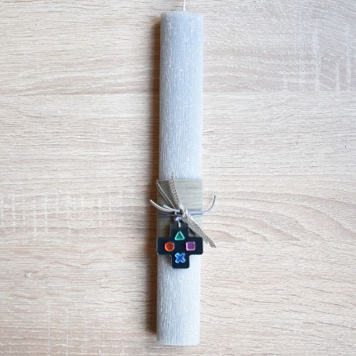 λαμπάδες για αγόρια με διακοσμητικό playstation γκρι