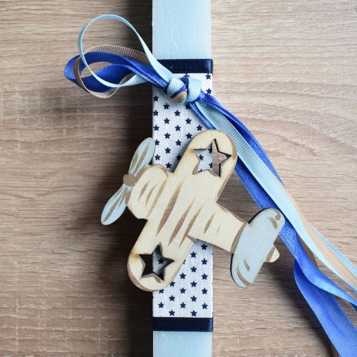 λαμπάδες αγόρι με διακοσμητικό αεροπλάνο